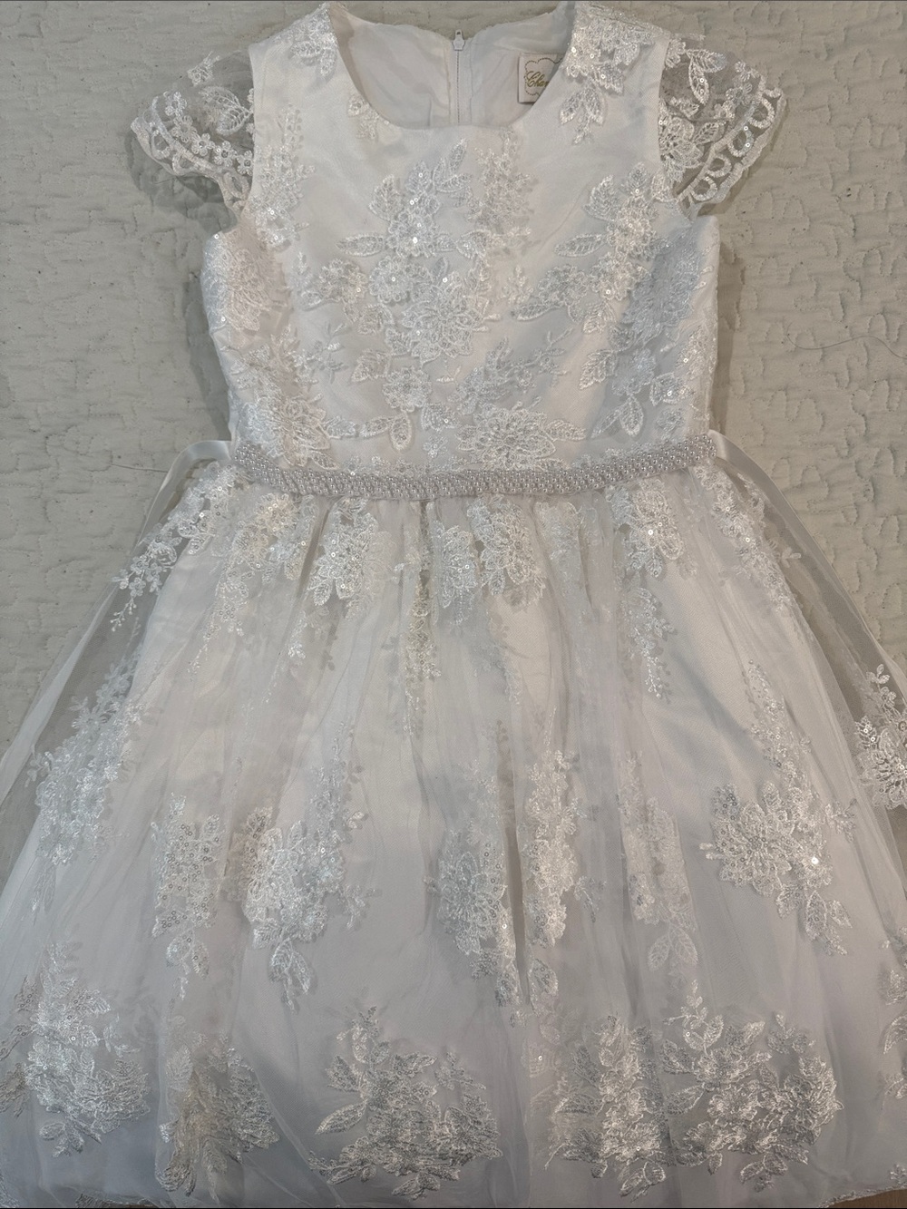 Elegant White Lace Flower Girl Dress First Cominion Confirmation Dress
